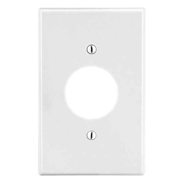 Hubbell Wiring Device-Kellems Wallplate, Mid-Size 1-Gang, 1.40" Opening, White PJ7W
